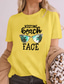 Χαμηλού Κόστους Γυναικεία T-Shirts-Γυναικεία Μπλουζάκι Υψηλής Ποιότητας Καυτή σφράγιση Γραφική Κείμενο Κοντομάνικο Στρογγυλή Λαιμόκοψη Causal Σαββατοκύριακο Στάμπα Ρούχα Ρούχα Υψηλής Ποιότητας Βασικό Πράσινο του τριφυλλιού Λευκό Γκρίζο