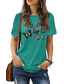 cheap Women&#039;s T-shirts-Women&#039;s T shirt Basic Print Butterfly Animals Round Neck T-shirt Sleeve Standard Summer Blue Dark Red Dark Pink Dark Green Dark Gray