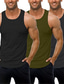 baratos Tops de ginásio-3 pacotes de blusas de treino sem mangas para homens camisetas de treino de basquete sem mangas para academia