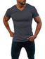 お買い得  メンズカジュアルTシャツ-男性用 Tシャツ Ｖネック 夏 半袖 純色 Ｖネック ストリート カジュアル 服装 ベーシック カジュアル ファッション ホワイト ブラック グレー
