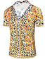 cheap Men&#039;s Printed Shirts-Men&#039;s Shirt Geometric Leopard Classic Collar Holiday Beach Print Tops Tropical Beach Green Blue Pink / Summer / Summer