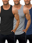billige Treningsskjorter uten armer-3-paknings ermeløse trenings-genser for ermeløse trenings-muskeltopp for menn basketball treningsskjorter