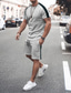 cheap Men&#039;s T shirt and Shorts Set-Men&#039;s Tracksuit Stripe Pocket Minimalist Crew Neck Color Block Sport Athleisure Clothing Suit Short Sleeve Lightweight Soft Sweat Out Leisure Sports Running Everyday Use Street Casual Athleisure