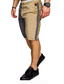 abordables Bermudas estilo casual-Hombre Casual Pantalones cortos chinos Cintura elástica Medio corto Pantalones Casual Color sólido Media cintura negro gris oscuro Caqui con gris oscuro Color Caquí M L XL 2XL XXXL