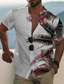cheap Men&#039;s Printed Shirts-Men&#039;s Shirt Summer Shirt Coconut Tree Turndown White Blue Orange Print Outdoor Street Short Sleeve Button-Down Print Clothing Apparel Fashion Hawaiian Designer Casual