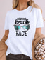 Χαμηλού Κόστους Γυναικεία T-Shirts-Γυναικεία Μπλουζάκι Υψηλής Ποιότητας Καυτή σφράγιση Γραφική Κείμενο Κοντομάνικο Στρογγυλή Λαιμόκοψη Causal Σαββατοκύριακο Στάμπα Ρούχα Ρούχα Υψηλής Ποιότητας Βασικό Πράσινο του τριφυλλιού Λευκό Γκρίζο