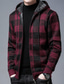 cheap Men&#039;s Jackets &amp; Coats-Men&#039;s Jacket Regular Oversized EU / US Size Coat Red Basic Essential Daily Spring Turndown Regular Fit M L XL XXL 3XL 4XL / Plaid / Long Sleeve