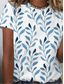 abordables T-shirts Femme-Femme T shirt Tee Design 3D effet Fleur Manches Courtes Col Rond Décontractée du quotidien Patchwork Imprimer Vêtements Design basique Bleu