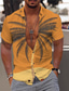 billiga Skjortor med tryck för män-Herr Hawaii skjorta Skjorta Tryck Aloha Kokosnötsträd Nedvikt Gata Ledigt Button-Down Mönster Kortärmad Blast Designer Ledigt Mode Hawaiisk Gul / Sommar