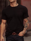 cheap Men&#039;s Casual T-shirts-Men&#039;s T shirt Tee Summer Short Sleeve Solid Color Crew Neck Street Casual Clothing Clothes Basic Casual Fashion White Black Blue