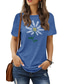 billige T-skjorter til kvinner-Dame T skjorte Grunnleggende Trykt mønster Blomst Dyr Rund hals T-skjorte Standard Sommer Svart Blå Mørkerød Mørk Rosa Mørkegrå