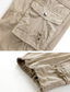 Χαμηλού Κόστους Ανδρικά σορτς-ανδρικό παντελόνι κάπρι 3/4 cargo σορτς με πολλές τσέπες κλασικό στυλ casual παντελόνι μέχρι τη γάμπα ελαστική μέση καθημερινά βαμβακερά μονόχρωμα άνετα αναπνέει στη μέση στρατιωτικό μαύρο γκρι