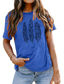 baratos T-Shirts de mulher-Mulheres Camiseta Básico Imprimir Simples Básico Decote Redondo Camiseta Padrão Verão Azul Branco Rosa Escuro Laranja Cinzento Escuro