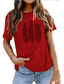 halpa Naisten T-paidat-Naisten T-paita Perus Painettu Yksinkertainen Perus Pyöreä kaula-aukko T-paita Vakio Kesä Uima-allas Valkoinen Tumma vaaleanpunainen Oranssi Tumman harmaa