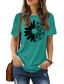 preiswerte T-Shirt-Damen T-Shirt Grundlegend Bedruckt Blume Tiere Rundhalsausschnitt T-Shirt Ärmel Standard Sommer Schwarz Blau Dunkelrot Hell Gray Dunkelgray