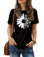olcso Női pólók-Női Póló Alap Nyomtatott Virág Állatok Kerek Póló Alapértelmezett Nyár Fekete Medence Sötétvörös Sötétrózsaszín Sötétszürke
