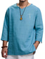 baratos camisas masculinas casuais-Homens Camisa Social Gráfico Letra Decote V Rua Casual Manga 3/4 Blusas Casual Moda Respirável Confortável Branco Preto Azul