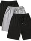 abordables Bermudas estilo casual-Hombre Pantalones cortos holgados Color sólido Transpirable Suave Corto Casual Diario Elegante Casual Negro Gris Microelástico