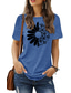 voordelige Dames T-shirts-Dames T-shirt Standaard Afdrukken Bloem Dieren Ronde hals T-shirt mouw Standaard Zomer Zwart blauw Donker Rood Donker Roze Donkergrijs