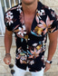 abordables Camisas hawaianas-Hombre Camisa Camisa de campamento Camisa gráfica camisa hawaiana Floral Cuello Vuelto Negro Blanco Amarillo Azul Piscina Morado Print Exterior Calle Manga Corta Abotonar Ropa Moda Design Casual