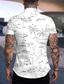voordelige Overhemden met print voor heren-Voor heren Overhemd Hawaiiaans overhemd Kokosnootboom Aloha graffiti Strijkijzer Wit Geel Lichtgroen Blozend Roze Marineblauw Print Buiten Straat Korte mouw Button-omlaag Afdrukken Kleding Modieus