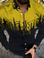 billiga Skjortor med tryck för män-Herr Skjorta Sommarskjorta Tolkning Nedvikt Svartvit Gul Ljusgrön Armégrön Rubinrött Gata Ledigt Kortärmad Button-Down Kläder Mode Ledigt Bekväm Strandstil