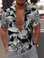 abordables Camisas hawaianas-Hombre Camisa camisa hawaiana Graphic Floral Hawaiian Aloha Diseño Cuello Vuelto Negro Blanco Amarillo Print Exterior Calle Manga Corta Abotonar Estampado Ropa Moda Design Casual Transpirable