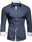 abordables Chemises Habillées-Chemises à manches longues pour hommes, chemise en jean pour hommes coupe ajustée classique à manches longues boutonnées chemises de travail à pression vestes en jean décontractées