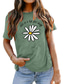 baratos T-Shirts de mulher-Mulheres Camiseta Básico Imprimir Flor Básico Decote Redondo Camiseta Padrão Verão ervilha verde Verde Branco Azul Rosa