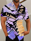 Χαμηλού Κόστους Ανδρικά πουκάμισα με στάμπα-Ανδρικά Πουκάμισο Στάμπα Πεταλούδα Ζώο Απορρίπτω Δρόμος Causal Κουμπί-Κάτω Στάμπα Κοντομάνικο Άριστος Καθημερινό Μοντέρνα Υψηλής Ποιότητας Αναπνέει Βυσσινί Ανθισμένο Ροζ Μπεζ / Άνοιξη / Καλοκαίρι