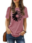 economico T-Shirt da donna-Per donna maglietta Di base Stampa Floreale Animali Rotonda Corte Standard Estate Nero Blu Rosso scuro Rosa scuro Grigio scuro