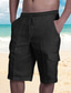 tanie Szorty casualowe-Męskie Codzienny Hawajskie Szorty Szorty plażowe Multi Pocket Elastyczna konstrukcja ze sznurkiem Do kolan Spodnie Na co dzień Plaża Nieelastyczny Jednokolorowe Średni Talia Biały Czarny Niebieski