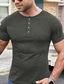 baratos suéter pulôver masculino-Camisas musculares henley masculinas 2 pacotes de camiseta de ginástica de treino de manga curta