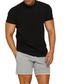 ieftine Tricouri casual pentru bărbați-Bărbați Tricou Vară Manșon scurt Culoare solidă Stil Nautic Stradă Casual Îmbrăcăminte Îmbrăcăminte De Bază Casual Modă Alb Negru Gri