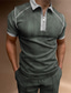 billiga klassisk polo-Herr POLO Shirt Skjorta Solid färg Nedvikt Gata Ledigt Dragkedja Kortärmad Blast Ledigt Mode Andningsfunktion Bekväm Mörkgrön / Sommar