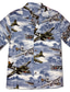 billige Hawaiiskjorter-Herre Skjorte Hawaii skjorte Sommer skjorte Flyvemaskine Aftæpning Gul Grøn Lyseblå Gade Afslappet Kortærmet Knap ned Tøj Mode Afslappet Bekvem Strandstil