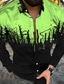 Χαμηλού Κόστους Ανδρικά πουκάμισα με στάμπα-Ανδρικά Πουκάμισο Καλοκαιρινό πουκάμισο Απόδοση Απορρίπτω Μαύρο / Άσπρο Κίτρινο Πράσινο Ανοικτό Πράσινο Χακί Ρουμπίνι Δρόμος Causal Κοντομάνικο Κουμπί-Κάτω Ρούχα