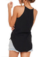 cheap Tank Tops &amp; Camis-Women&#039;s Vest Top Racer Back Tank Top Designer Summer Sleeveless Plain Graphic Patterned Round Neck Casual Daily Clothing Clothes Designer Casual White Black Navy Blue