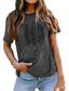 preiswerte T-Shirt-Damen T-Shirt Grundlegend Bedruckt Einfache Grundlegend Rundhalsausschnitt T-Shirt Ärmel Standard Sommer Blau Weiß Hell Gray Orange Dunkelgray