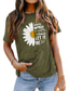 halpa Naisten T-paidat-Naisten T-paita Perus Painettu Kukka Perus Pyöreä kaula-aukko T-paita Vakio Kesä herne vihreä Musta Uima-allas Tummanpunainen Tumma vaaleanpunainen