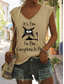 Χαμηλού Κόστους Γυναικεία Αμάνικα &amp; Καμισόλες-Γυναικεία Causal Σαββατοκύριακο Αμάνικη Μπλούζα Καμή Γάτα Γράμμα Αμάνικο Στάμπα Λαιμόκοψη V Καθημερινό Κομψό στυλ street Άριστος Πράσινο του τριφυλλιού Μαύρο Θαλασσί Τ