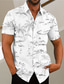 tanie Męskie koszule z nadrukiem-Męskie Koszula Koszula hawajska Drzewo kokosowe Aloha Graffiti Wieczorne Biały Żółty Jasnozielony Rumiany róż Granatowy Nadruk Na zewnątrz Ulica Krótki rękaw Przycisk w dół Nadruk Odzież Moda