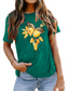 olcso Női pólók-Női Póló Alap Nyomtatott Pillangó Alap Kerek Póló Alapértelmezett Nyár borsó zöld Fehér Fekete Medence Sötétvörös