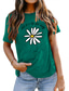 billige T-skjorter til kvinner-Dame T skjorte Grunnleggende Trykt mønster Blomst Grunnleggende Rund hals T-skjorte Standard Sommer ertegrønn Grønn Hvit Blå Rosa