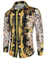 billiga Formella skjortor-Herr Skjorta Geometrisk Leopard Geometri Klassisk krage Fest Ledigt Mönster Långärmad Blast Etnisk Stil Ledigt Svart