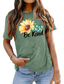baratos T-Shirts de mulher-Mulheres Camiseta Básico Imprimir Flor Básico Decote Redondo Camiseta Padrão Verão ervilha verde Branco Rosa Escuro Verde Escuro Laranja