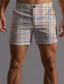 billiga chinoshorts för män-Herr Chino Shorts Shorts 3D-utskrift Ficka Designer Mode Ledig / Sportig Företag Ledigt Dagligen Microelastisk Komfort Mjuk Rutig Galler Grafiska tryck Medium Midja 3D-tryck Gul M L XL
