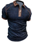 cheap Classic Polo-Men&#039;s Collar Polo Shirt Shirt Fashion Casual Breathable Summer Short Sleeve Blue Solid Colored Turndown Outdoor Street Zipper Clothing Clothes Fashion Casual Breathable