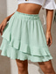 cheap Women&#039;s Skirts-Women&#039;s Skirt Above Knee Polyester Green Blue White Black Skirts Spring &amp; Summer Ruffle Elegant Sexy Vacation Festival S M L