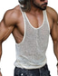 cheap Gym Tank Tops-Men&#039;s Undershirt Solid Color Crew Neck Street Casual Braided Sleeveless Tops Basic Fashion Classic Comfortable White / Summer / Sports / Summer